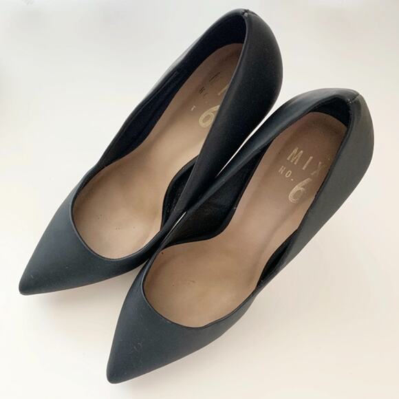 Mix no 6 Lill black matt faux leather pumps size 8 - Picture 3 of 4